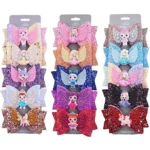 Glitter Bow with Doll Hair Clips