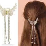 Golden Butterfly with tussle hair Clip