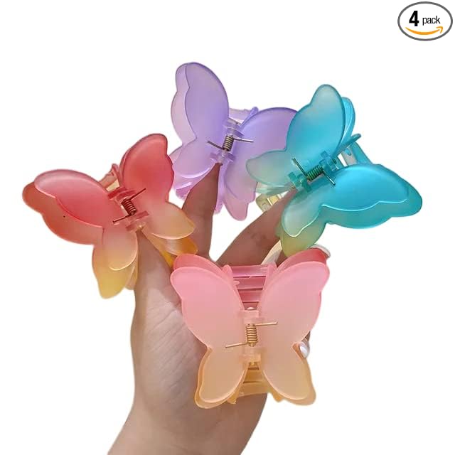rubela store korean butterfly multi color clutcher hair accessory for women and girls kids 137