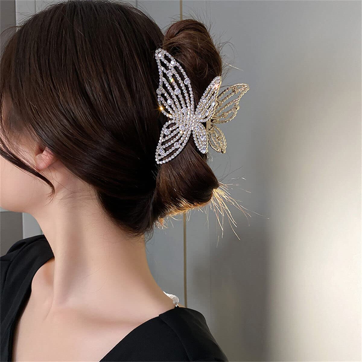 rubela store golden butterfly clutcher hair accessory for women and girls kids 293