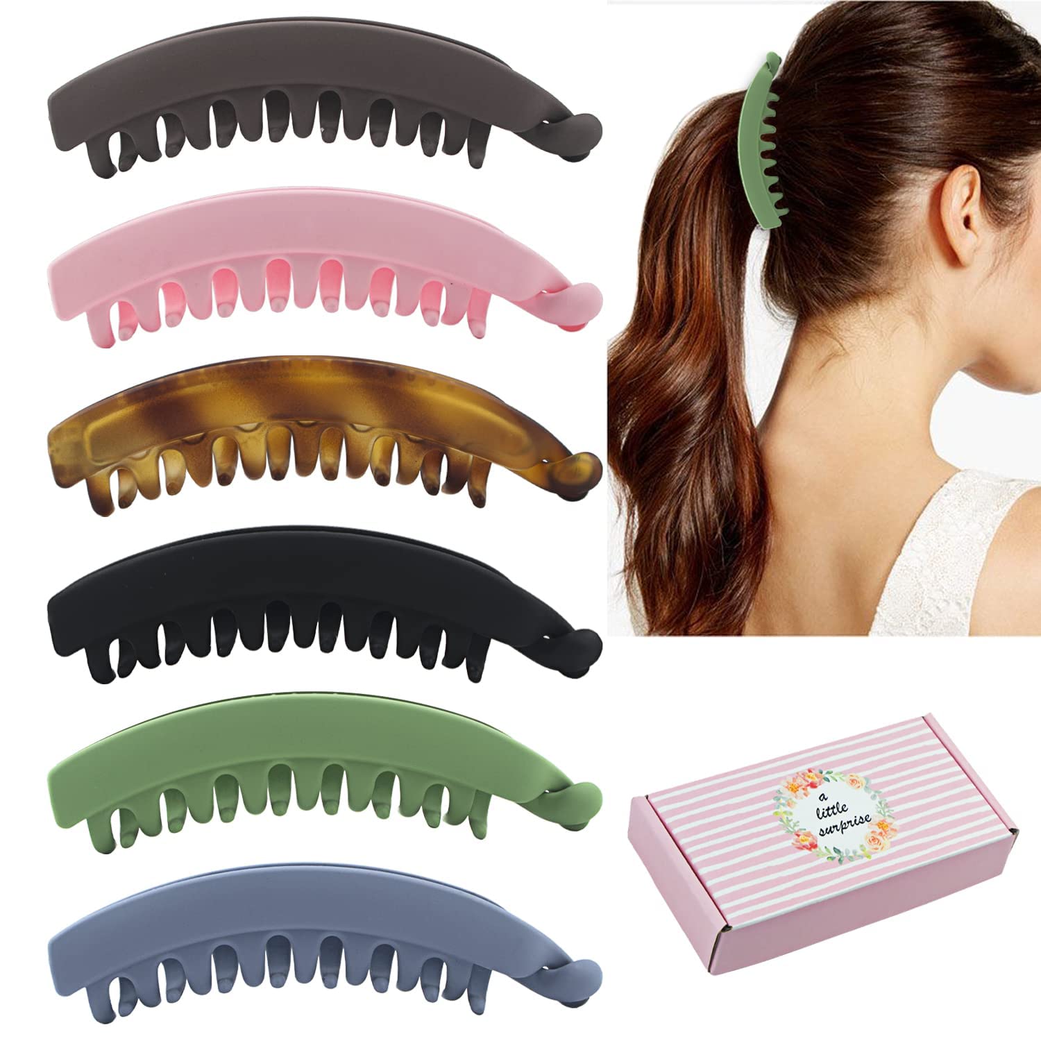 rubela store korean banana clip hair accessory for women and girls kids-35