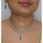 Beautiful Blue American Diamond Necklace – Sparkle Like a Star with Rubela Store