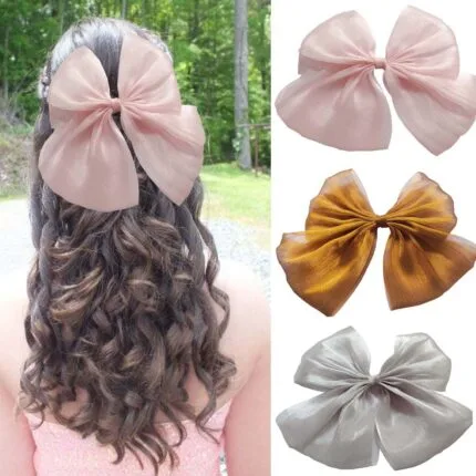 bow hair pin Claws cluture Hair Accessories, Hair Bows, Ribbon Bows with Alligator Clip/Hair Pins/Hair Clips For Toddlers/Kids/Baby/Girls/Women MULTICOLOR (pack of 3)