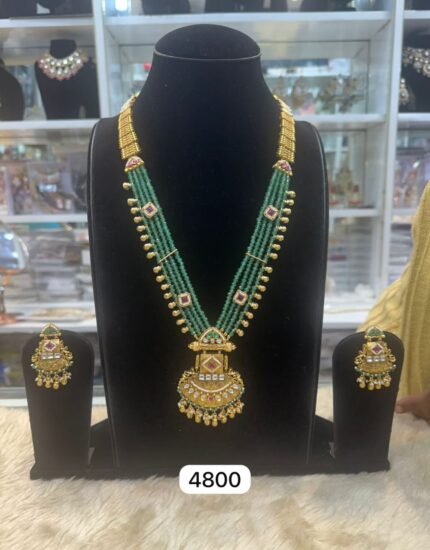 real look ser with kundan work ruby green stone