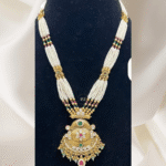 Real Look Set with White Moti, Ruby, and Green Stone