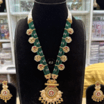 Rubela Store: Timeless Real Look Green Moti Set