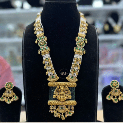 Real Look Temple Set with Green Moti Mala – Rubela Store