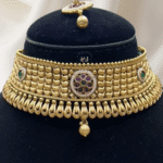 Gold Look Choker Set with Kundan & Pearl Work