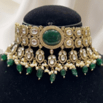 Rubela Store's Green Choker Kundan Mosonite Set – Designed to Dazzle