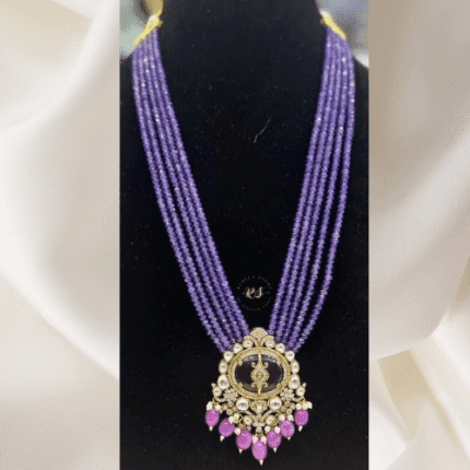 Rubela Store’s Royal Lavender Mosonite Kundan Set with Purple Mala