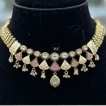 Rubela Store Exquisite Gold-Look Necklace with Kundan Work – A Regal Touch