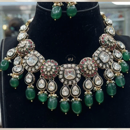 Rubela Store's Mint Muse Green Kundan Set