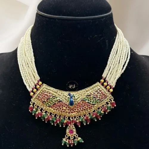 Rubela Store’s Heritage Jadau Necklace Set – A Story in Every Stone - Image 1
