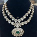 Elegant Green Mosonite Set for Royal Occasions – Rubela Store Exclusive
