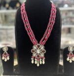 pink kundan set
