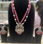 pink kundan set