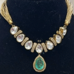 Premium Gold Polished Mint Green Mosonite Set by Rubela Store