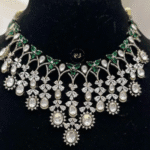 Ravishing Green Kundan Mosonite Set by Rubela Store