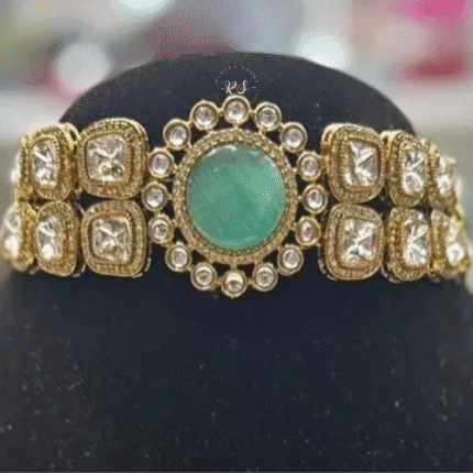 Rubela Store Green Choker Mosonite Set – Grace in Every Glow