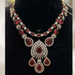Rubela Store Red Kundan Mosonite Set – Regal Bridal Elegance