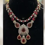 Rubela Store Red Kundan Mosonite Set – Regal Bridal Elegance