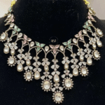 Rubela Store Two-Tone Pink & Mint Kundan Mosonite Set – Elegance in Every Shade