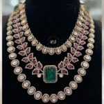 Exquisite Green And Pink 3-layer Beautiful Mosonite Set By Rubela Store- Elegance