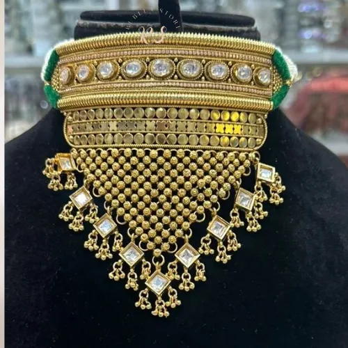 rubela store gold look jewellery best artificial jewellery (14) Astonishing Rubela Store Gold-Look Padmavati Choker Set - Radiance - Image 1
