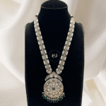 Royal Green Kundan Set With White Moti Mala  – Rubela Store Exclusive