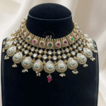 Rubela Store Premium Red & Green Gold-Look Choker Set with little Meenakari work – Make Every Occasion Shine