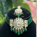 Alluring Green Kundan Set By Rubela Store- Made for Elegance