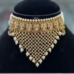 Royal White Gold-Look Padmavati Choker Set- Royal elegance
