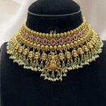 Rubela Store Premium Heavy Green and Pink Gold-Look Choker Set – Because You Deserve to Shine