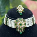 Exquisite Green Kundan Set with Pearl Detailing – Rubela Store