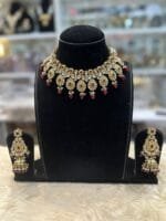 red kundan set