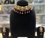 red kundan set
