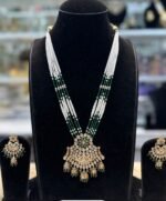 green kundan set