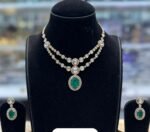 green kundan set