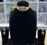 Ruby and Green Gold-Look Choker Set