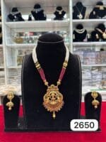 Temple Jewellery Gold Look Ruby Mala Set – Rubela Store - Image 2