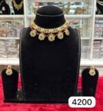 Real Gold Look Kundan Rubi Short Set – Elegant Style - Image 2