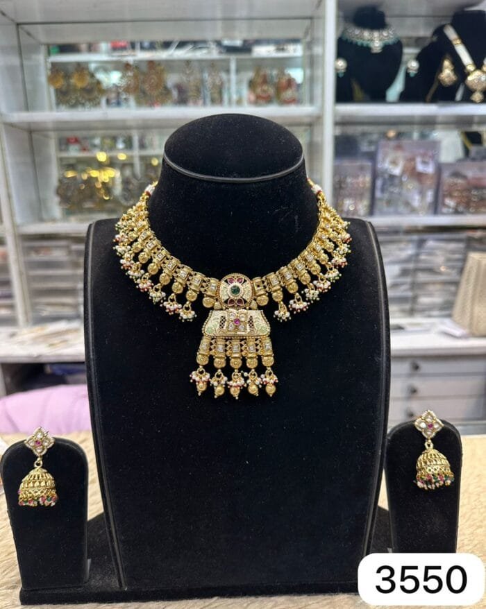 Real Gold Look Kundan Meenakari Set – Premium Design - Image 2