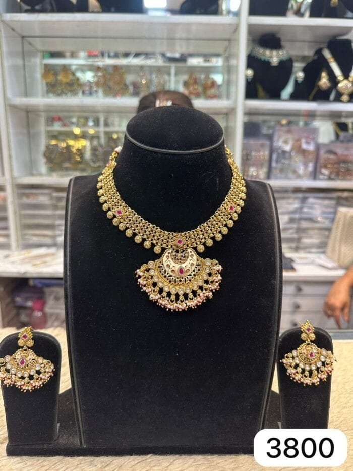 Real Gold Look Ruby Stone Set – Timeless Elegance - Image 2