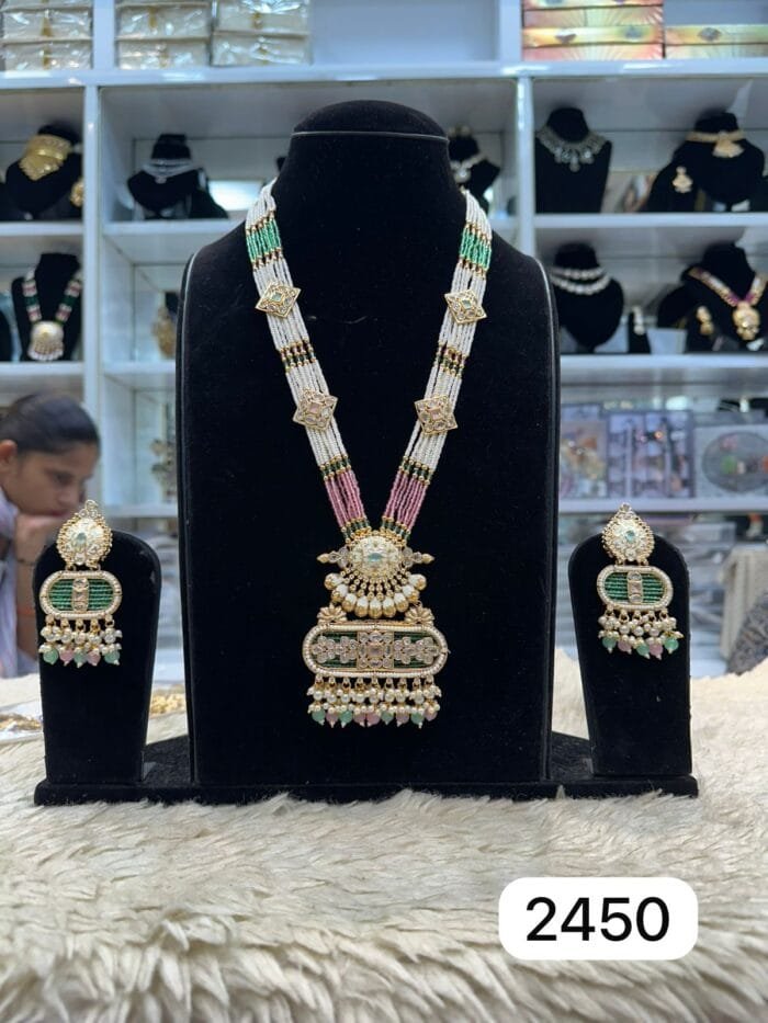 Elegant Kundan Pendant Set with Multi Colors – Rubela Store - Image 3