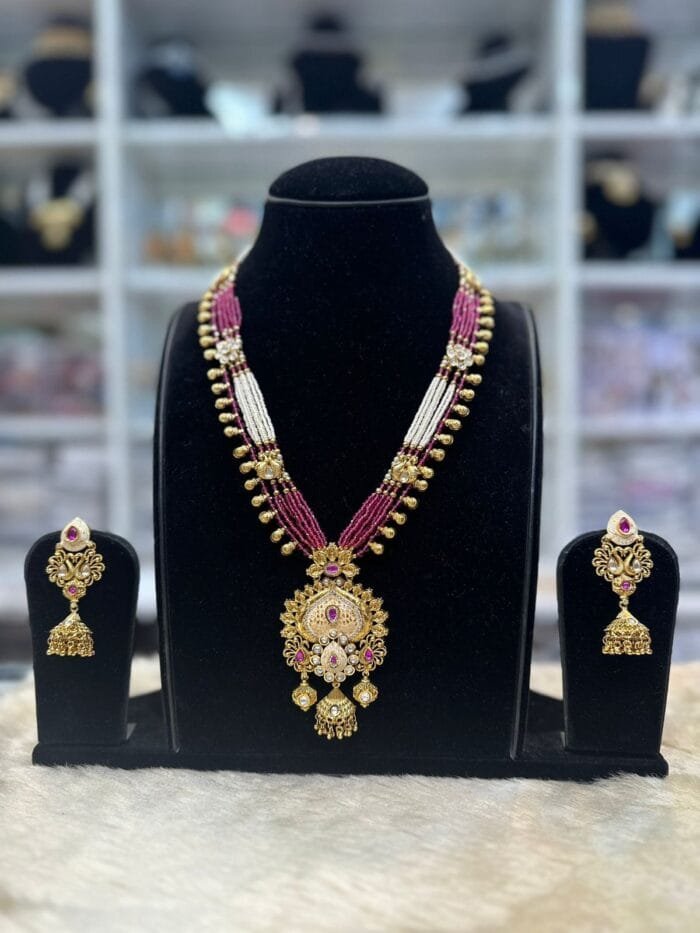 Real Look Golden Mina Kaari Pendant Set – Heritage Beauty - Image 2