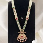 Real Look Golden Mina Kari Kundan Pendant Set