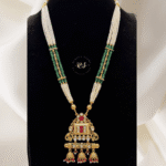 Real Look Golden Ruby Mina Kari Kundan Pendant Set