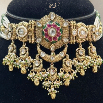 Real Gold Look Mina Kari Choker Set – Graceful Charm by Rubela