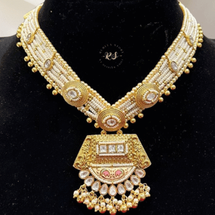 Real Gold Look Hyderabadi Kundan Set – Premium Design