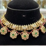 Real Gold Look Kundan Rubi Short Set – Elegant Style